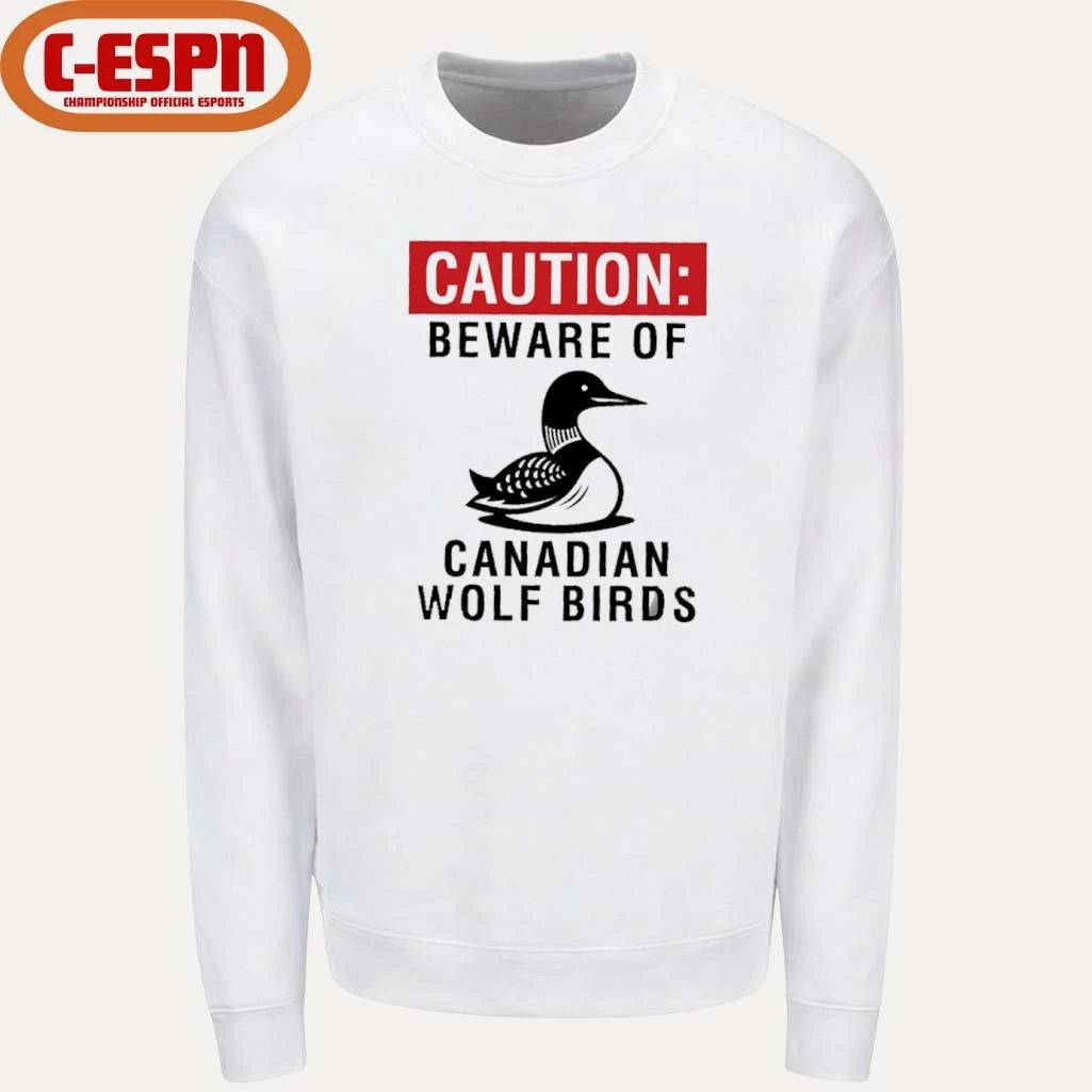 Official Caution Beware Of Canadian Wolf Birds Shirt