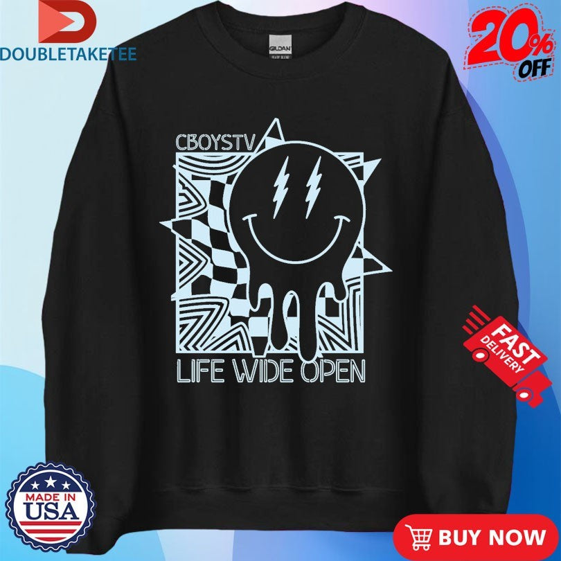 Official CboysTV Life Wide Open Sun Chaser Smiley Shirts