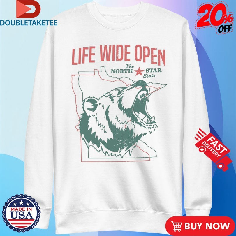 Official CboysTV Life Wide Open The North Star State Bear Shirts