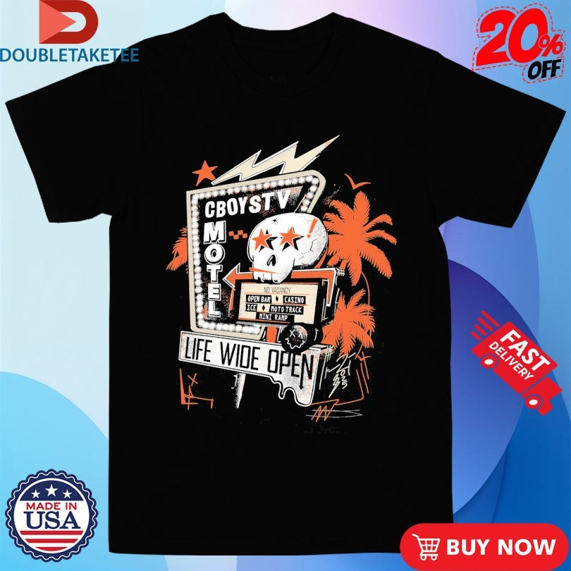 Official Cboystv Life Wide Open Casino Ice Moto Track Mini Ramp Motel CBTV Shirts