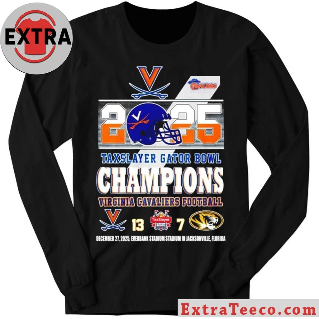Official Celebrate the Virginia Cavaliers’ victory in the 2025 TaxSlayer Gator Bowl (13-7) on December 27, 2025, at EverBank Stadium in Jacksonville, Florida. Logo T-Shirt