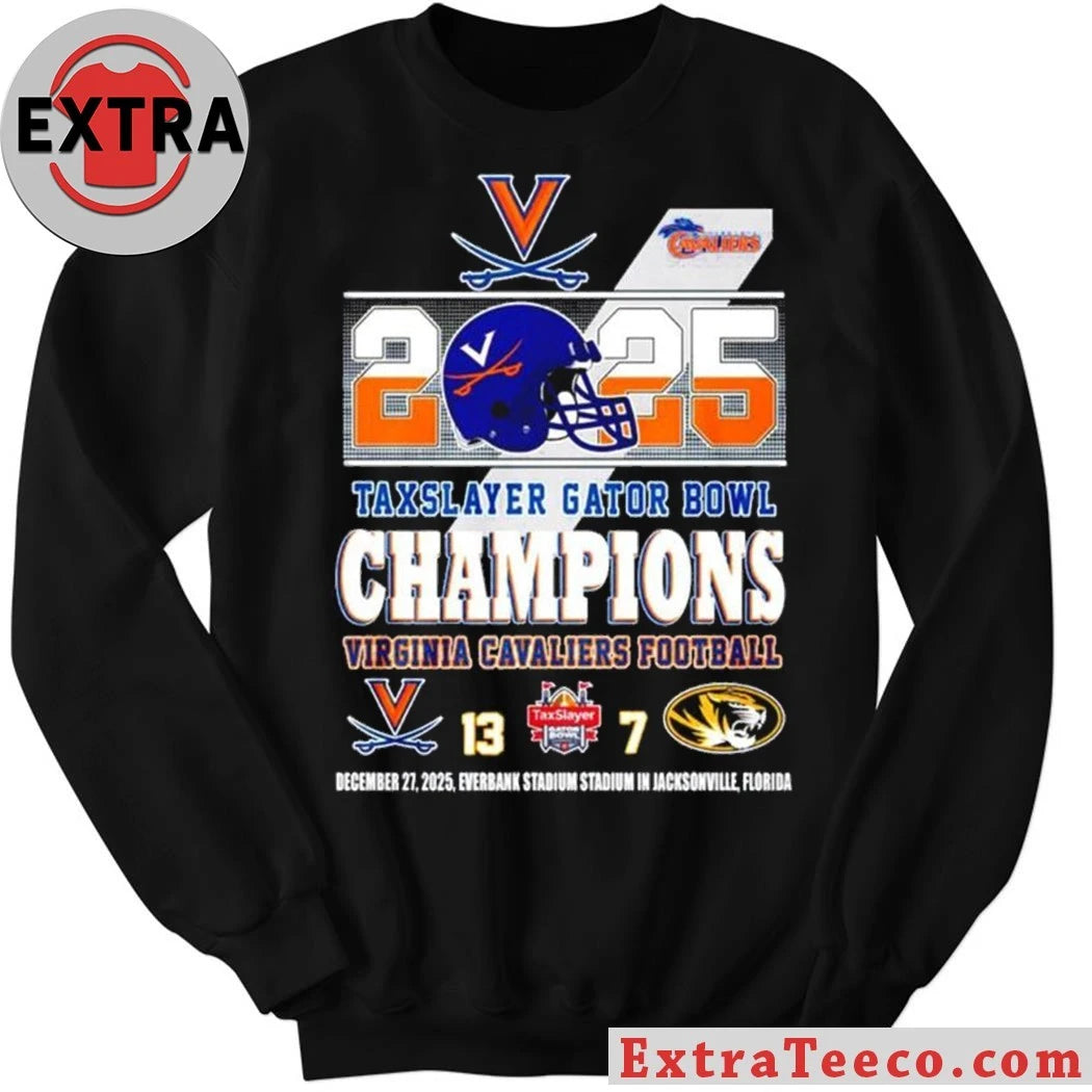Official Celebrate the Virginia Cavaliers’ victory in the 2025 TaxSlayer Gator Bowl (13-7) on December 27, 2025, at EverBank Stadium in Jacksonville, Florida. Logo T-Shirt