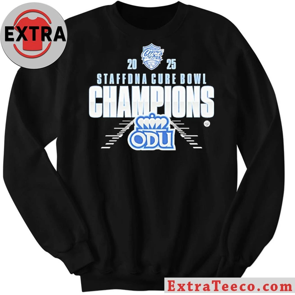 Official Celebrating Team ODU’s victory at the 2025 StaffDNA Cure Bowl Shirt