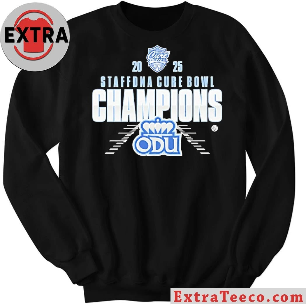 Official Celebrating Team ODU’s victory at the 2025 StaffDNA Cure Bowl Shirt