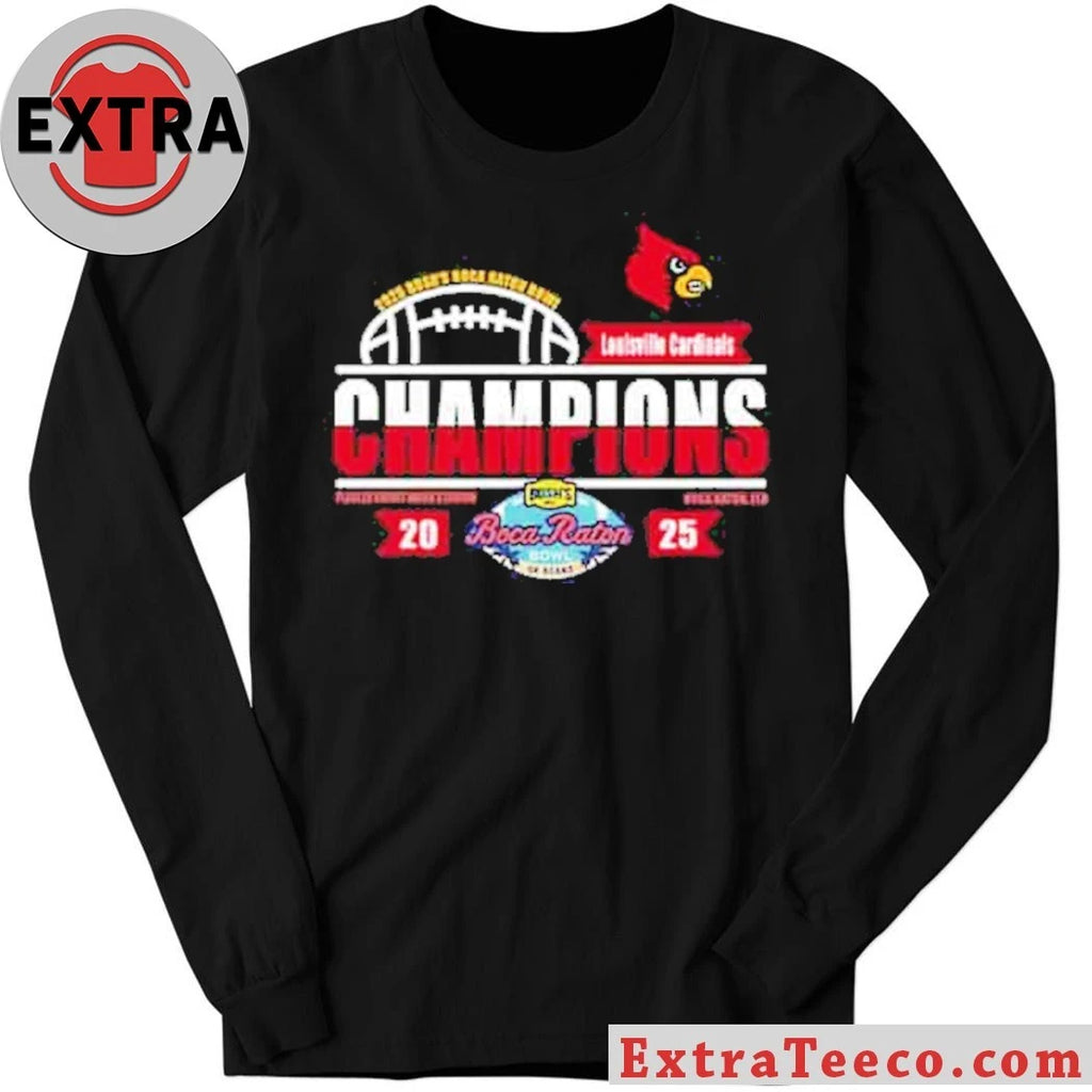 Official Celebrating the Louisville Cardinals’ victory at the 2025 Boca Raton Bowl Logo Shirt