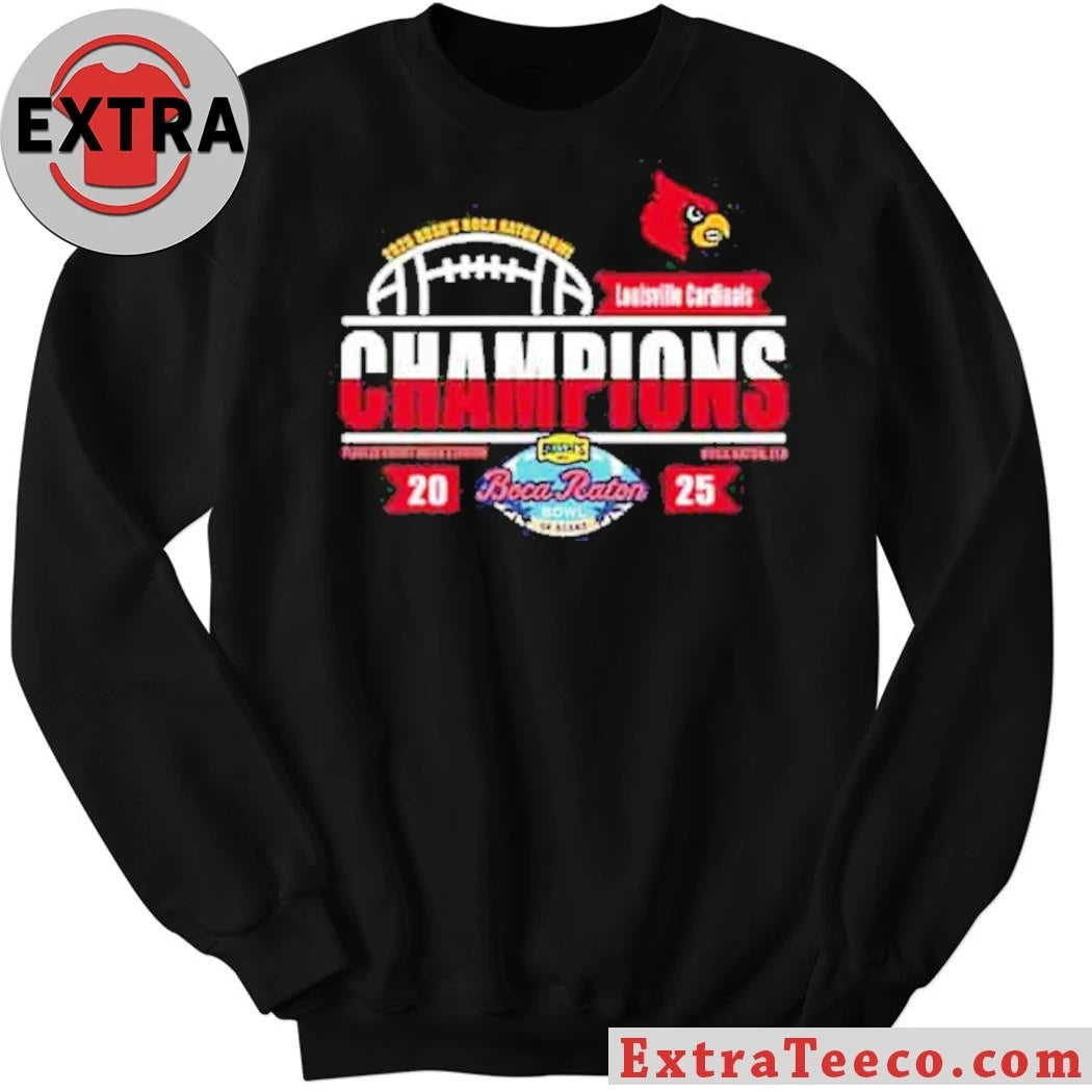 Official Celebrating the Louisville Cardinals’ victory at the 2025 Boca Raton Bowl Logo Shirt