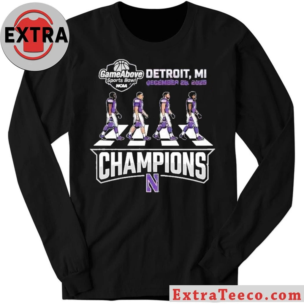 Official Celebrating the Northwestern Wildcats’ GameAbove Sports Bowl victory, December 26, 2025, Detroit, MI Logo Shirt
