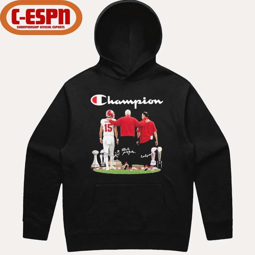 Official Champion Fernando Mendoza, Curt Cignetti And Bob Knight Indiana Football Shirt