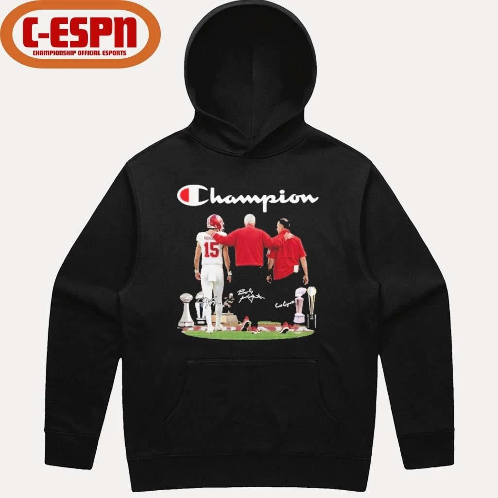 Official Champion Fernando Mendoza, Curt Cignetti And Bob Knight Indiana Football Shirt
