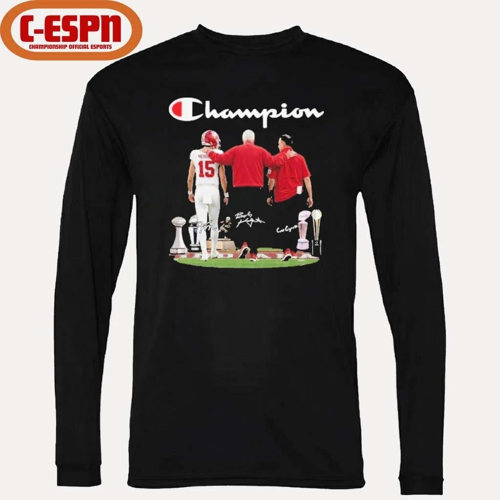 Official Champion Fernando Mendoza, Curt Cignetti And Bob Knight Indiana Football Shirt