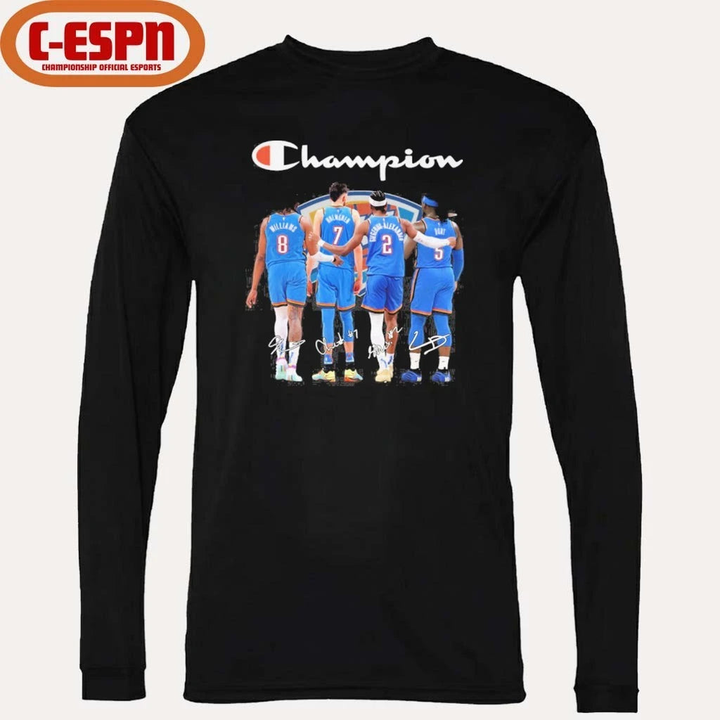 Official Champion OKC Thunder Williams, Holmgren, Gilgeous-Alexander And Dort Shirt