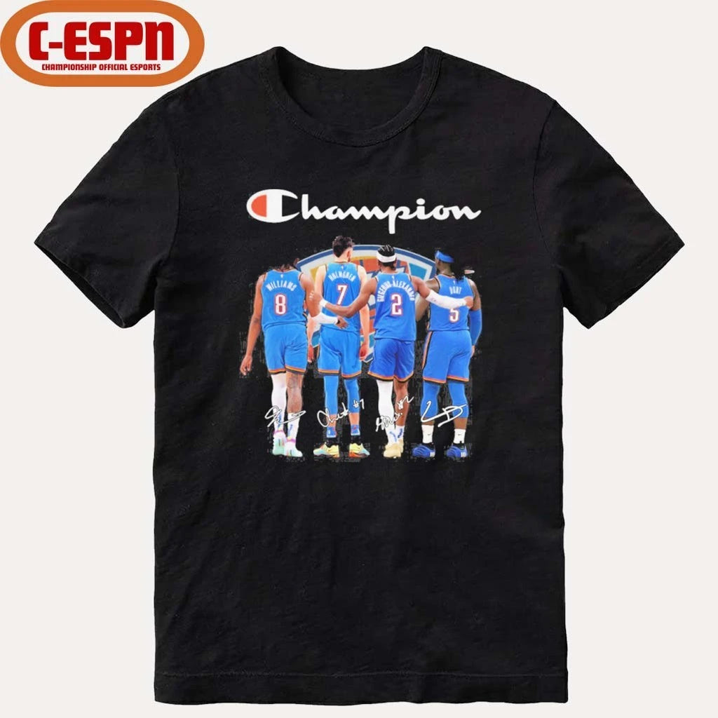 Official Champion OKC Thunder Williams, Holmgren, Gilgeous-Alexander And Dort Shirt