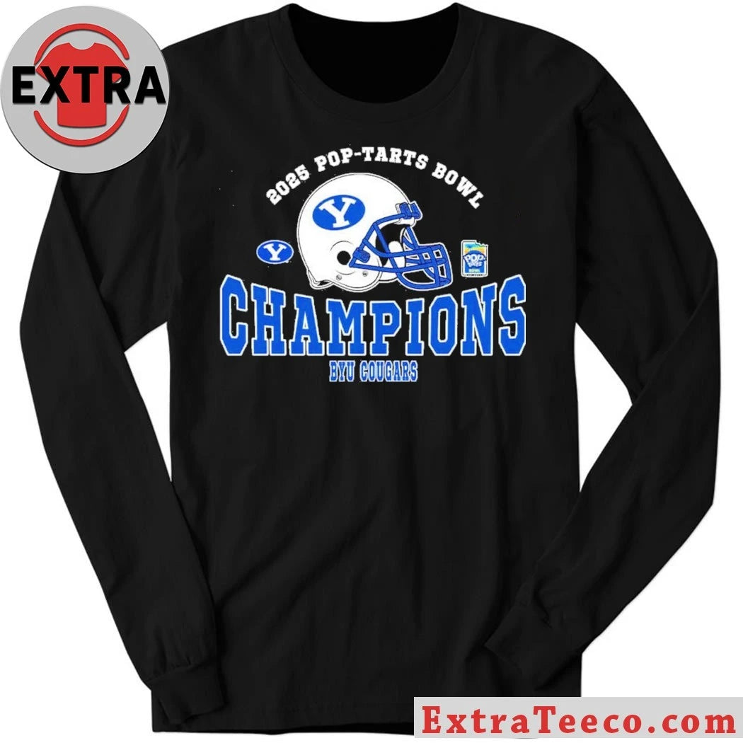 Official Champions 2025 Pop-Tarts Bowl BYU Cougars Football The Champions 2025 Pop-Tarts Bowl Helmet And Logo T-Shirt