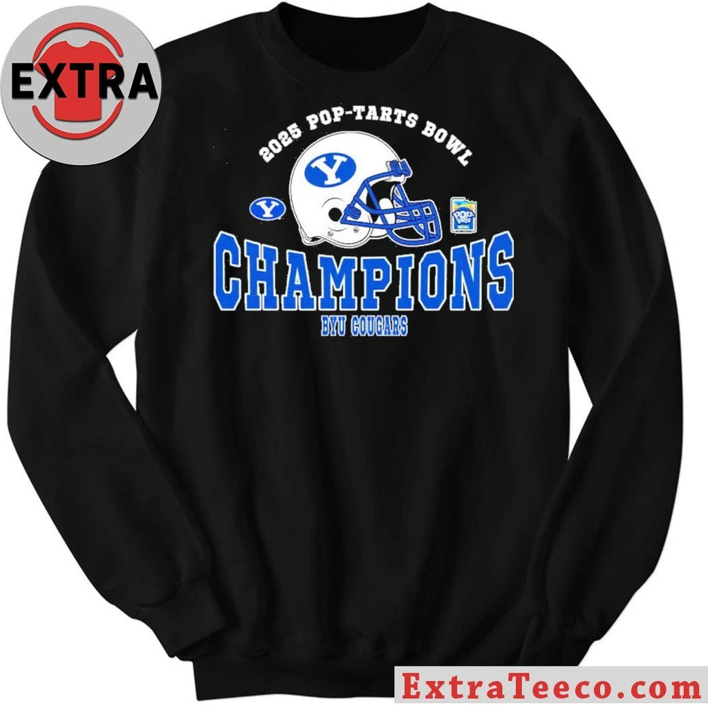 Official Champions 2025 Pop-Tarts Bowl BYU Cougars Football The Champions 2025 Pop-Tarts Bowl Helmet And Logo T-Shirt