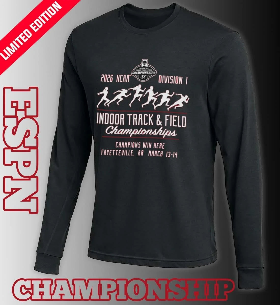Official Champions Win Here 2026 NCAA DI Indoor Track &amp; Field Championship Shirt