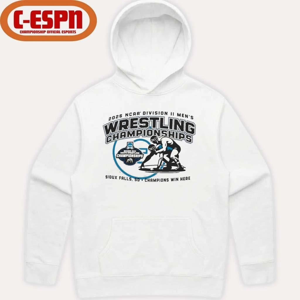 Official Champions Win Here 2026 NCAA DII Men’s Wrestling Championships T-Shirt