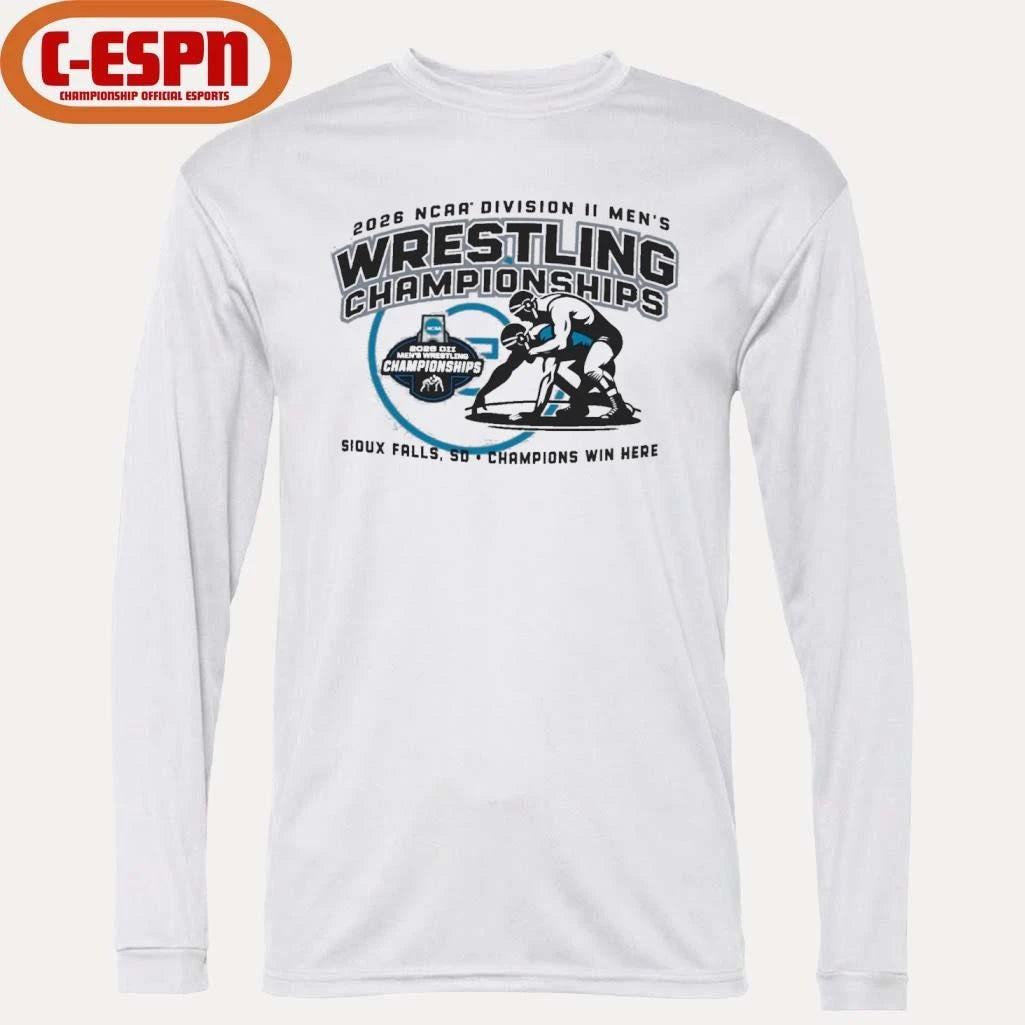 Official Champions Win Here 2026 NCAA DII Men’s Wrestling Championships T-Shirt