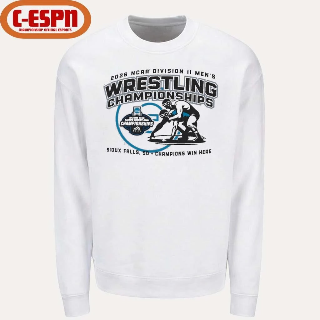 Official Champions Win Here 2026 NCAA DII Men’s Wrestling Championships T-Shirt