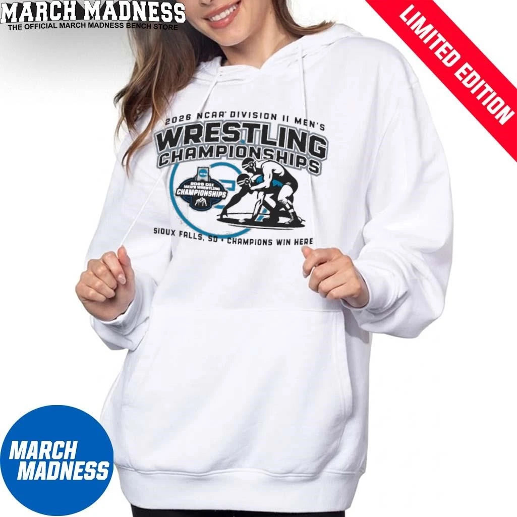 Official Champions Win Here 2026 NCAA DII Men’s Wrestling T-Shirt
