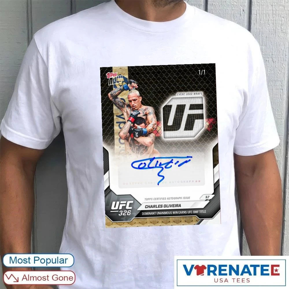Official Charles Oliveira 2023 Panini Select UFC Topps Now Poster T-Shirt