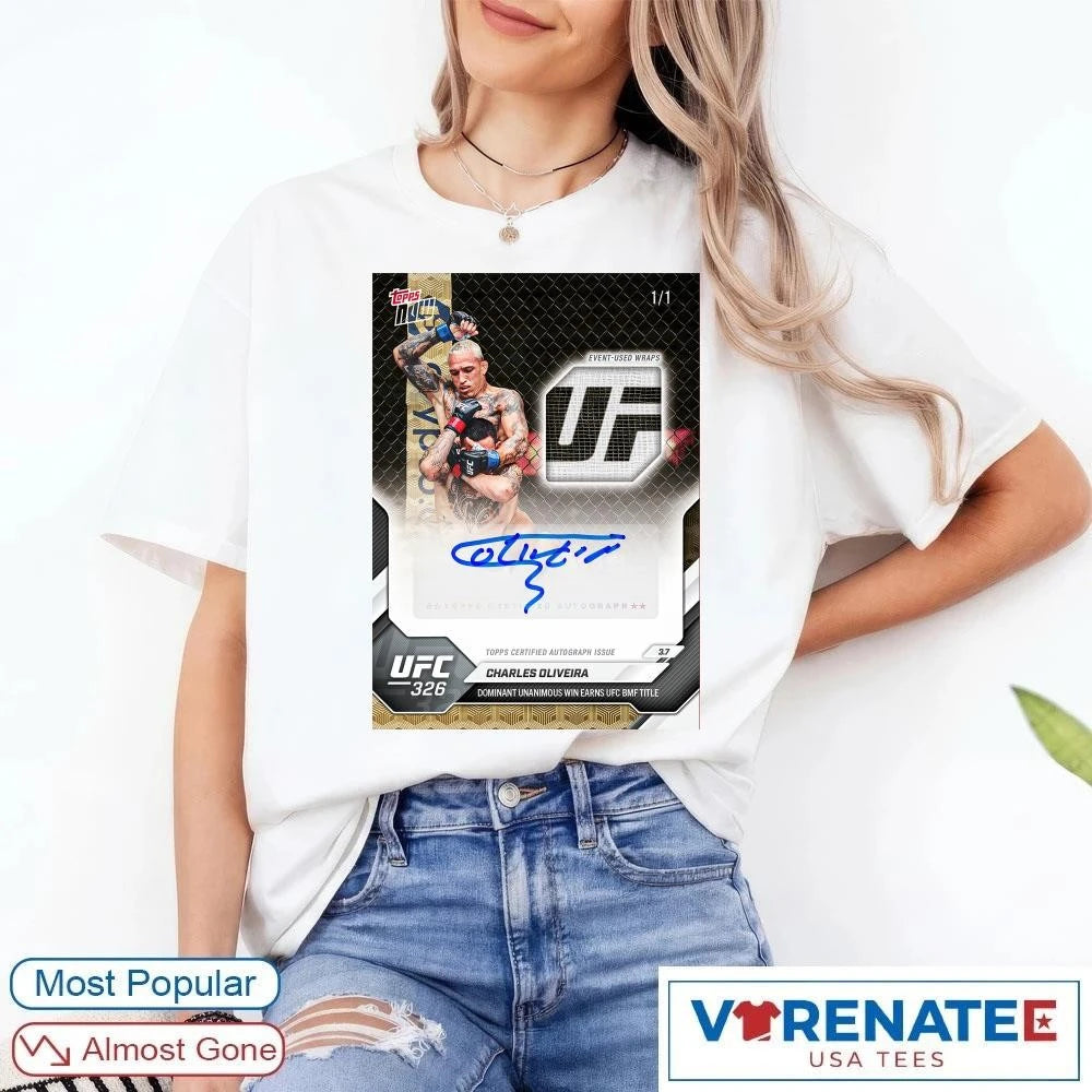 Official Charles Oliveira 2023 Panini Select UFC Topps Now Poster T-Shirt