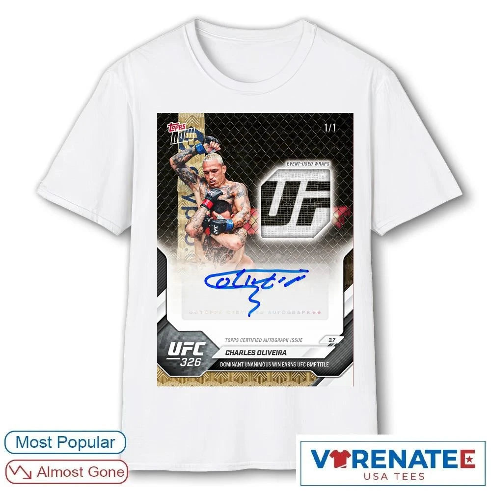 Official Charles Oliveira 2023 Panini Select UFC Topps Now Poster T-Shirt