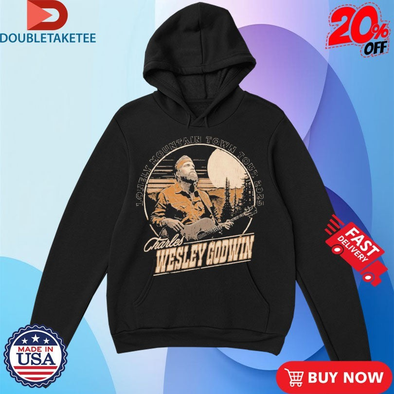 Official Charles Wesley Godwin Lonely Mountain Town Tour 2025 Guitar Shirts