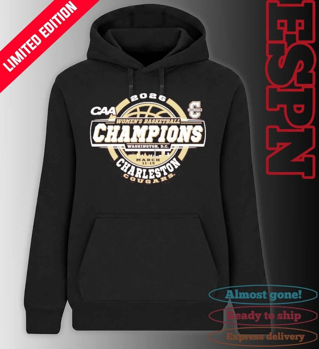 Official Charleston Cougars CAA Women’s Basketball Tournament Champions Official T-Shirt