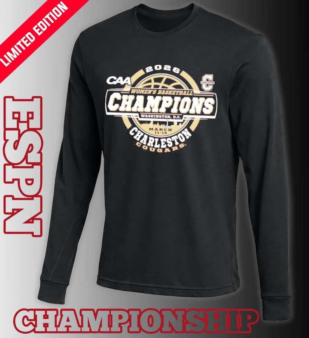 Official Charleston Cougars CAA Women’s Basketball Tournament Champions Official T-Shirt