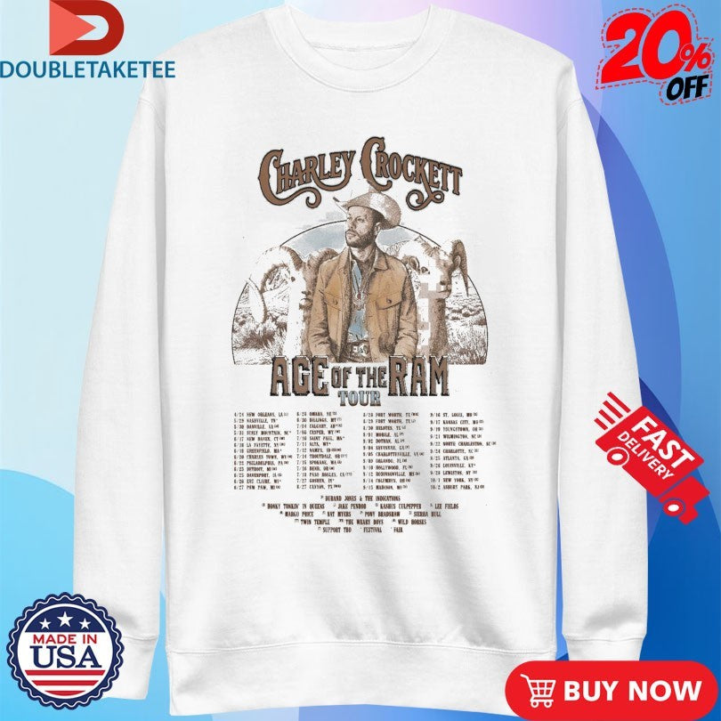 Official Charley Crockett Age Of The Ram Tour 2026 Dates Shirts