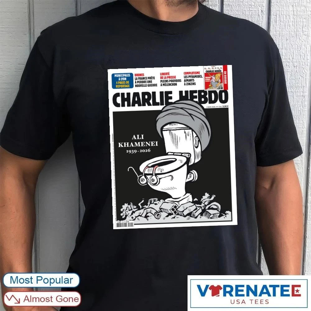 Official Charlie Hebdo Ali Khamenei 1939-2026 Poster T-shirt