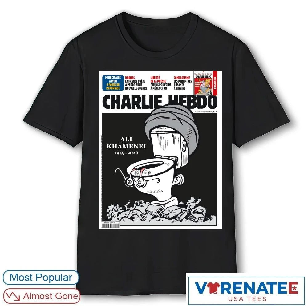 Official Charlie Hebdo Ali Khamenei 1939-2026 Poster T-shirt