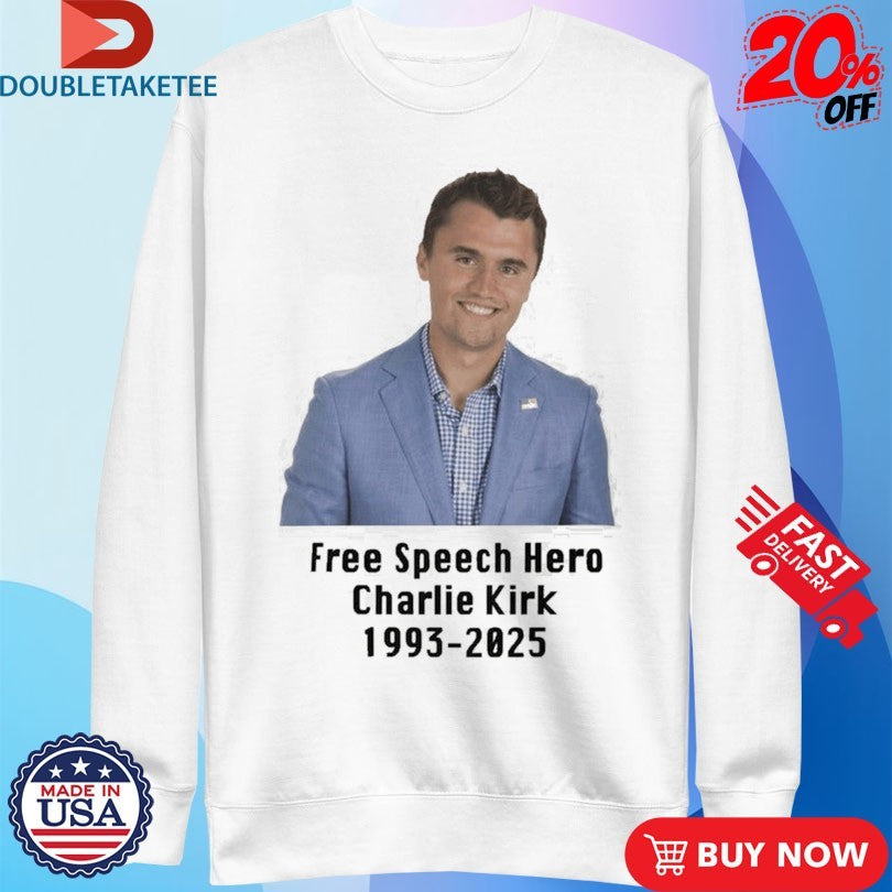 Official Charlie Kirk Free Speech Hero 1993 2025 Shirts