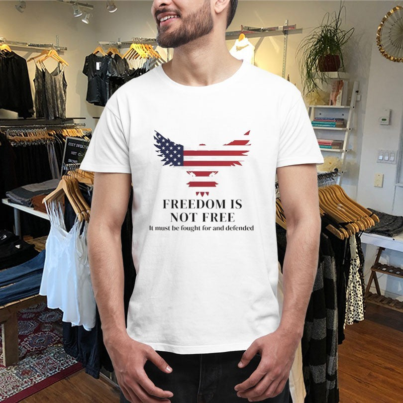 Official Charlie Kirk Freedom Is Not Free It Must Be Fought For And Defended Eagle American Flag Shirts