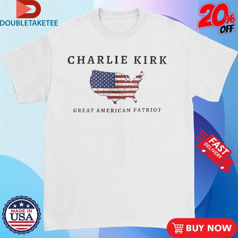 Official Charlie Kirk Great American Patriot USA Map Flag Shirts