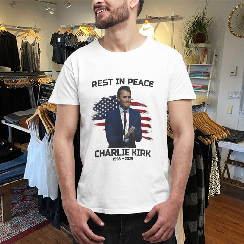 Official Charlie Kirk Rest In Peace 1993 2025 American Flag Shirts