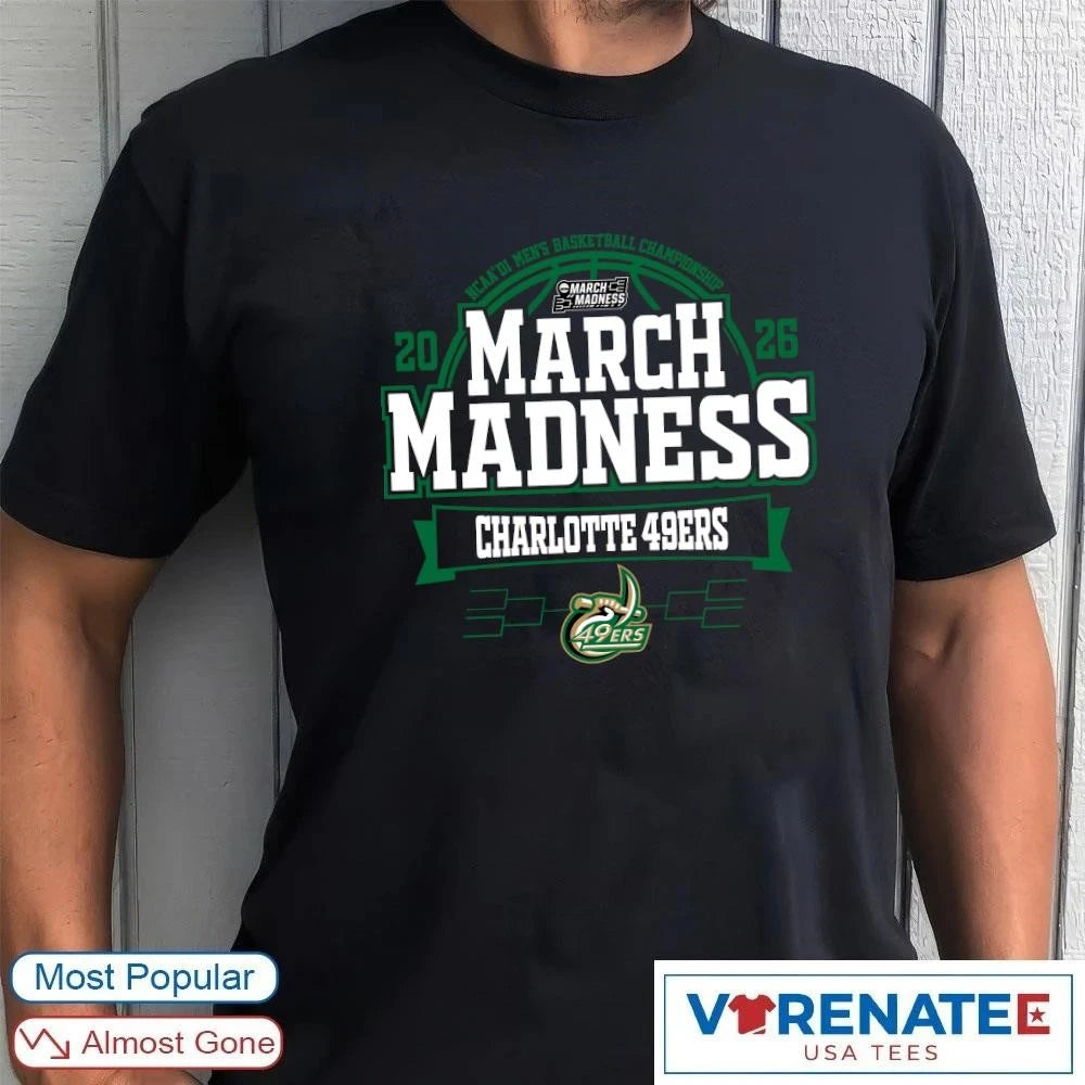 Official Charlotte 49ers 2026 NCAA DI Men’s Basketball Championship March Madness Bound T-Shirt