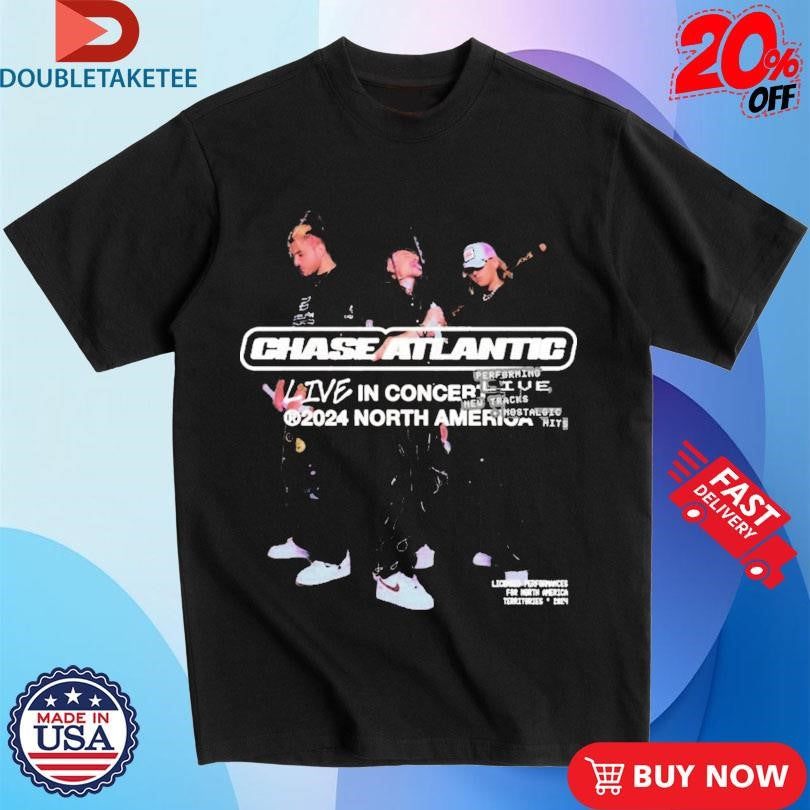 Official Chase Atlantic Performing Live New Tracks Nostalgic Hits Live In Concert 2024 Tour North America T-shirts