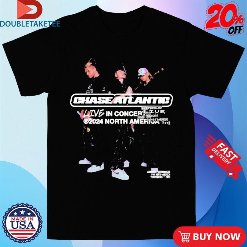 Official Chase Atlantic Performing Live New Tracks Nostalgic Hits Live In Concert 2024 Tour North America T-shirts