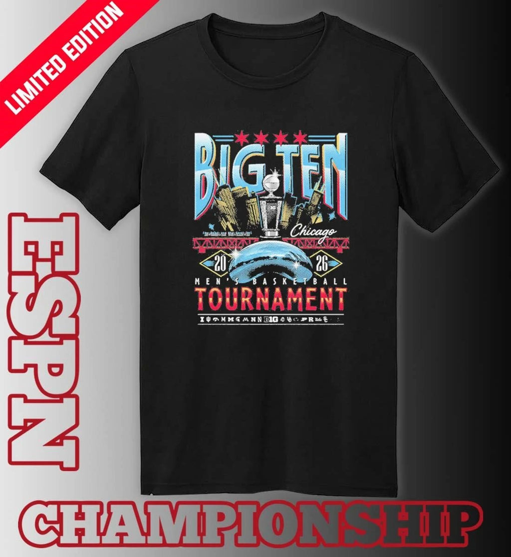 Official Chicago 2026 Big Ten Men’s Basketball Tournament Logos Shirt