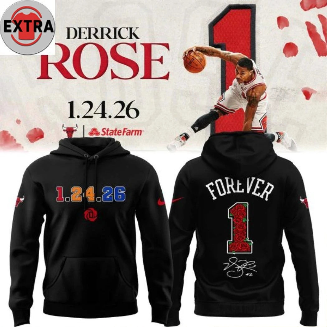 Official Chicago Bulls Derrick Martell Rose Forever No.1 Hoodie T-Shirt