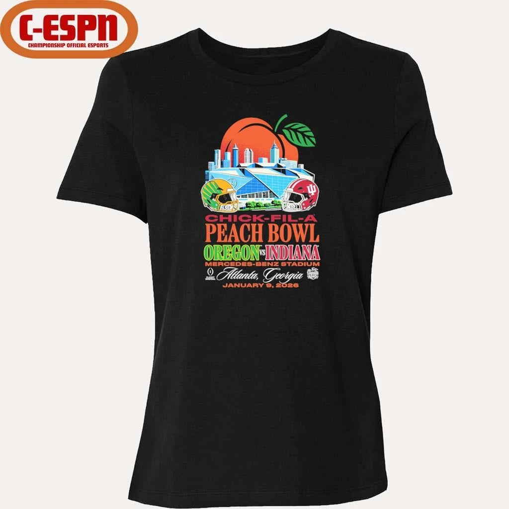 Official Chick-Fil-A Peach Bowl IU Vs Oregon Mercedes-Benz Stadium T-Shirt