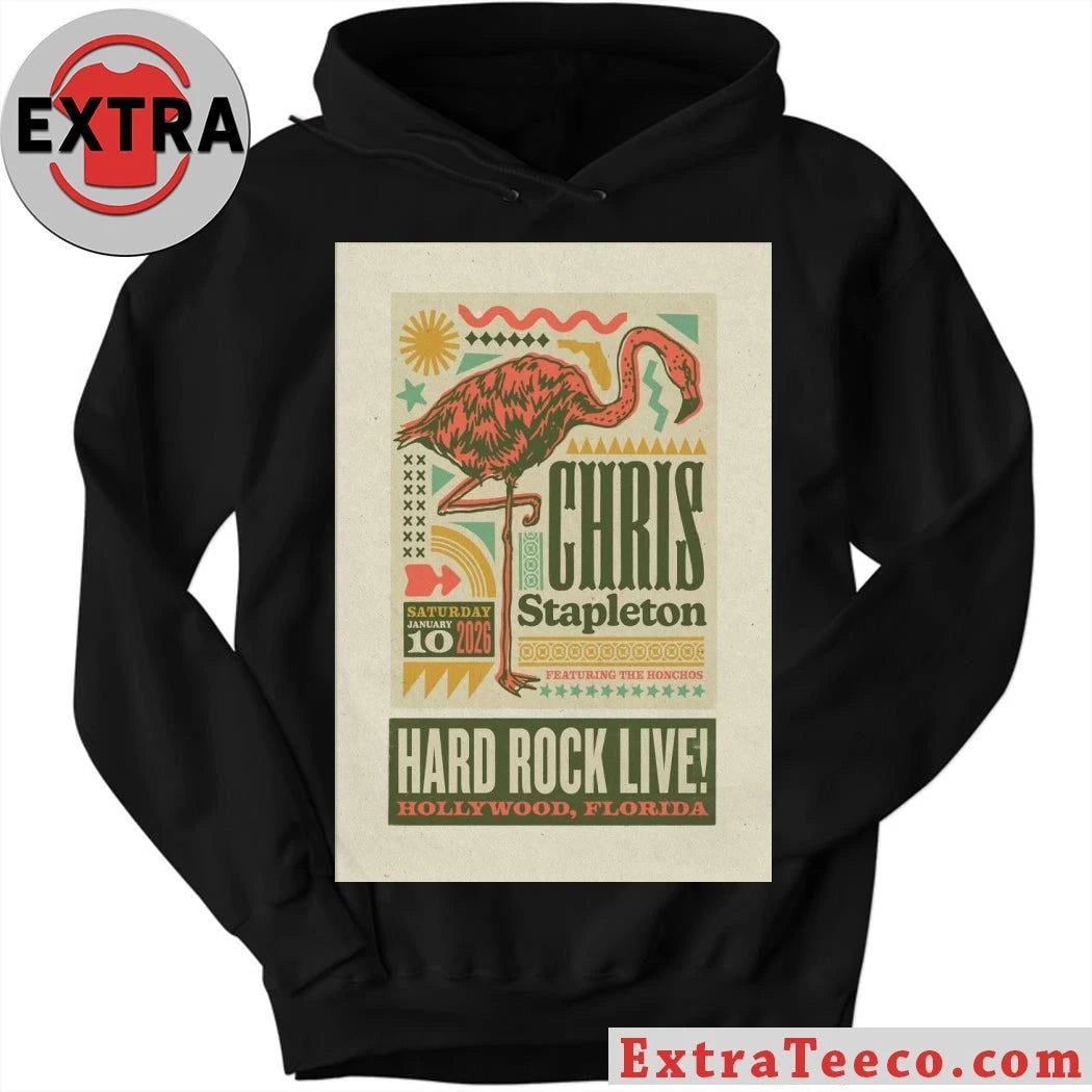 Official Chris Stapleton January 10 2026 In Hollywood, FL Tour Poster T-Shirt