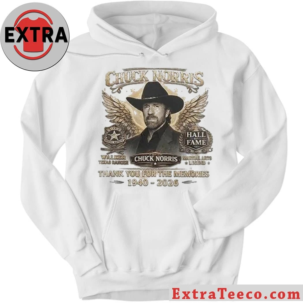 Official Chuck Norris 1940-2026 Thank You For The Memories Shirt