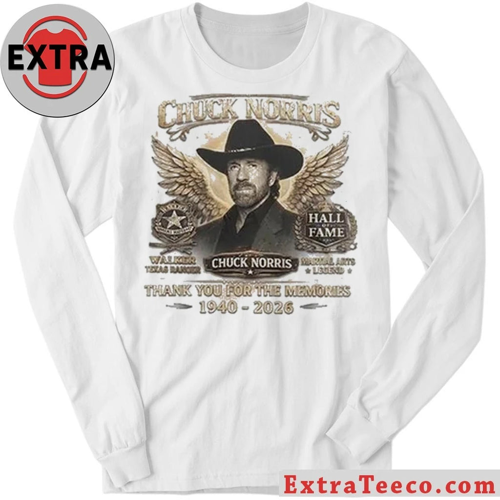Official Chuck Norris 1940-2026 Thank You For The Memories Shirt