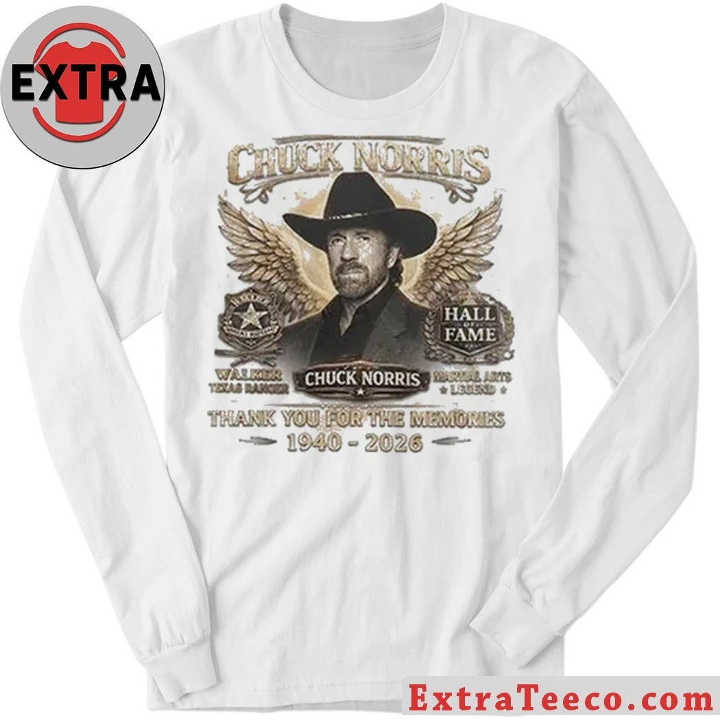 Official Chuck Norris 1940-2026 Thank You For The Memories Shirt