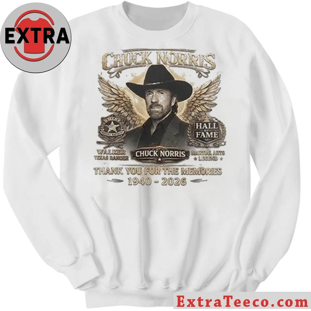 Official Chuck Norris 1940-2026 Thank You For The Memories Shirt