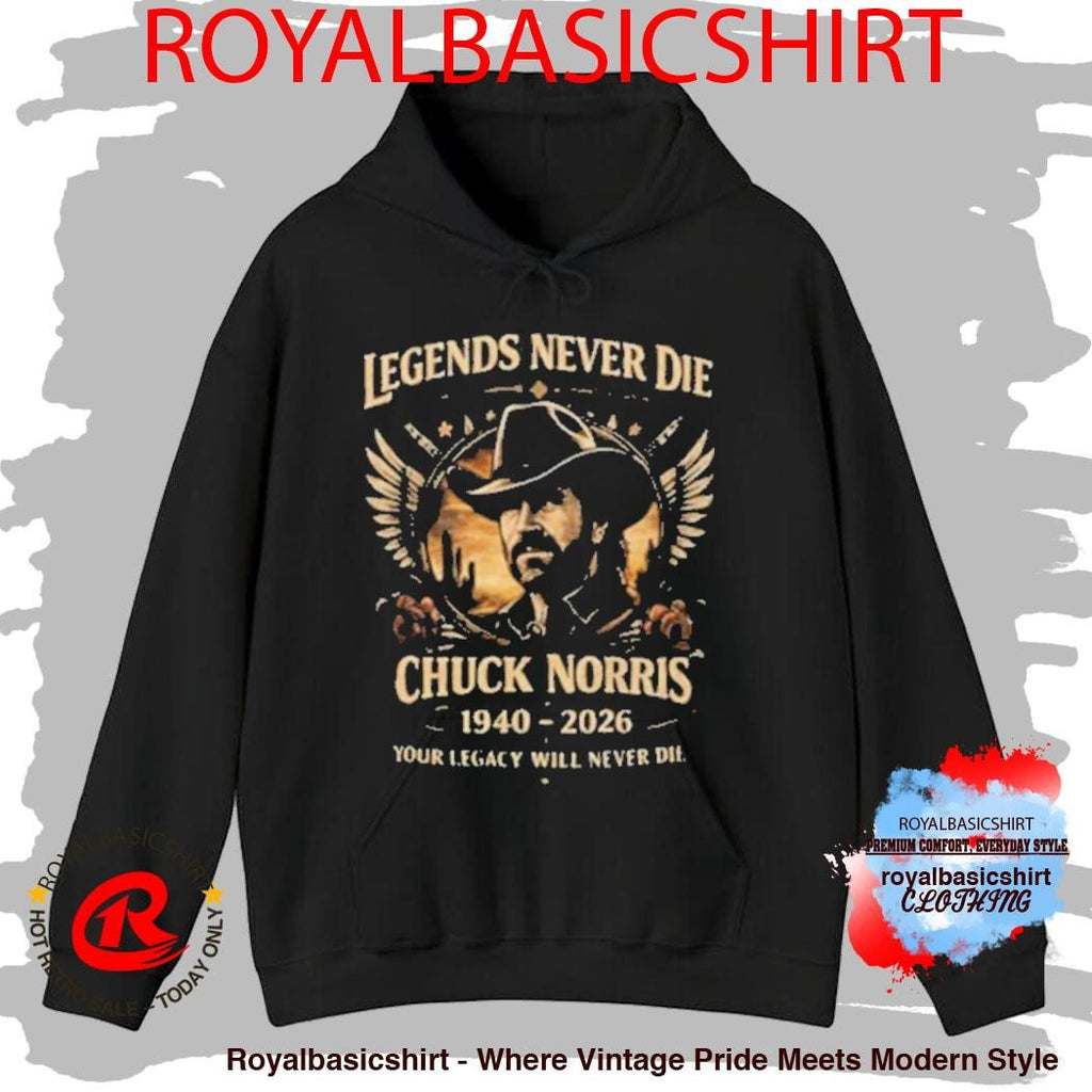 Official Chuck Norris Legends Never Die 1940 2026 Memorial Tribute Shirt