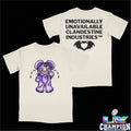 Official Clandestine Industries Emotionally Unavailable Cry T-shirts