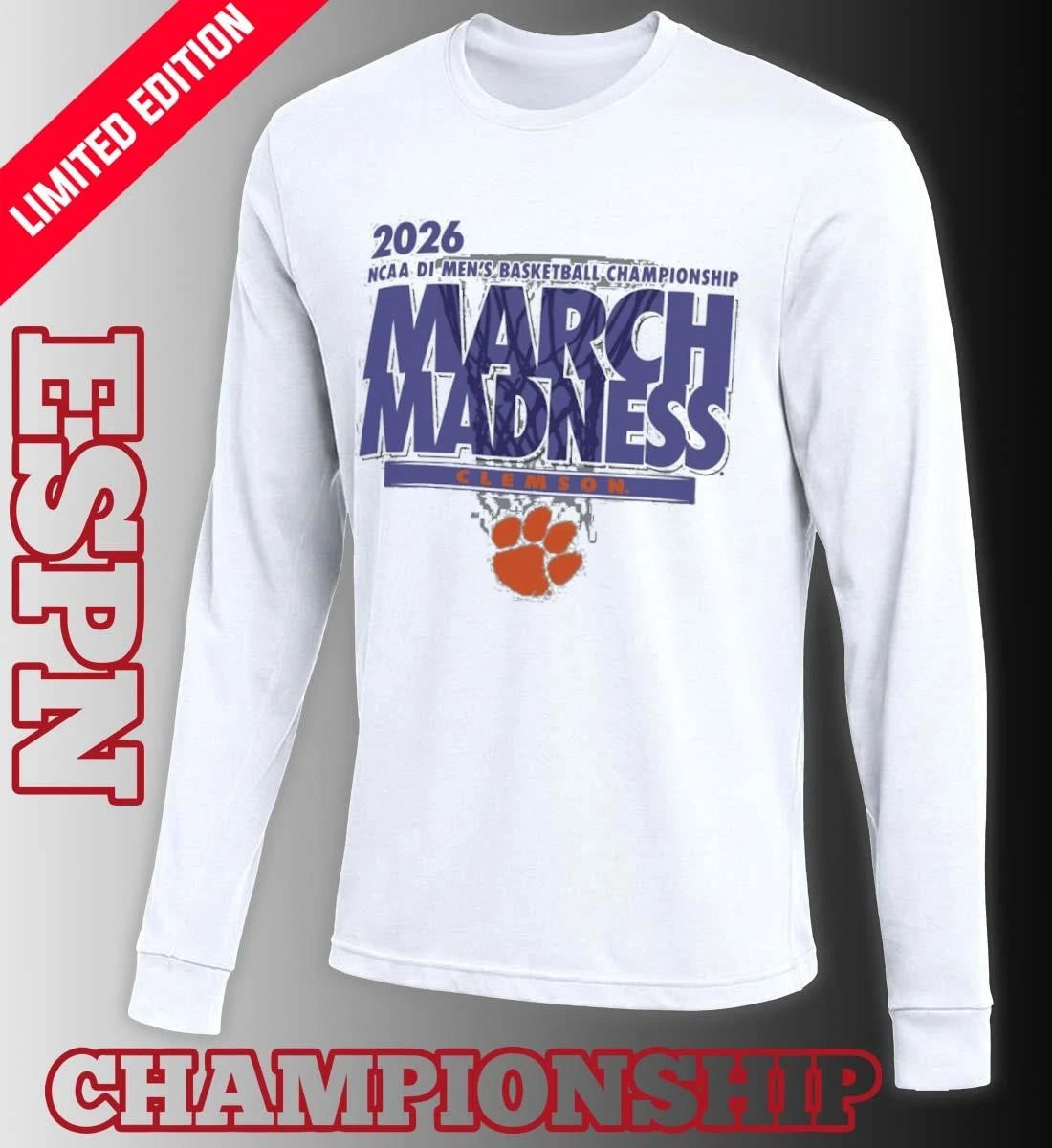 Official Clemson Men’s Basketball Single Team NCAA March Madness Shirt
